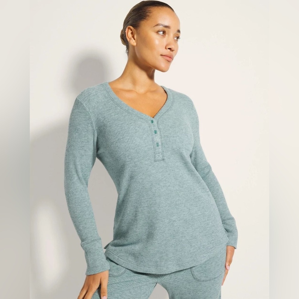 SOMA COZY WAFFLE 2 Piece Pajama Set (Hensley Top & Bottoms) Size Small/Medium